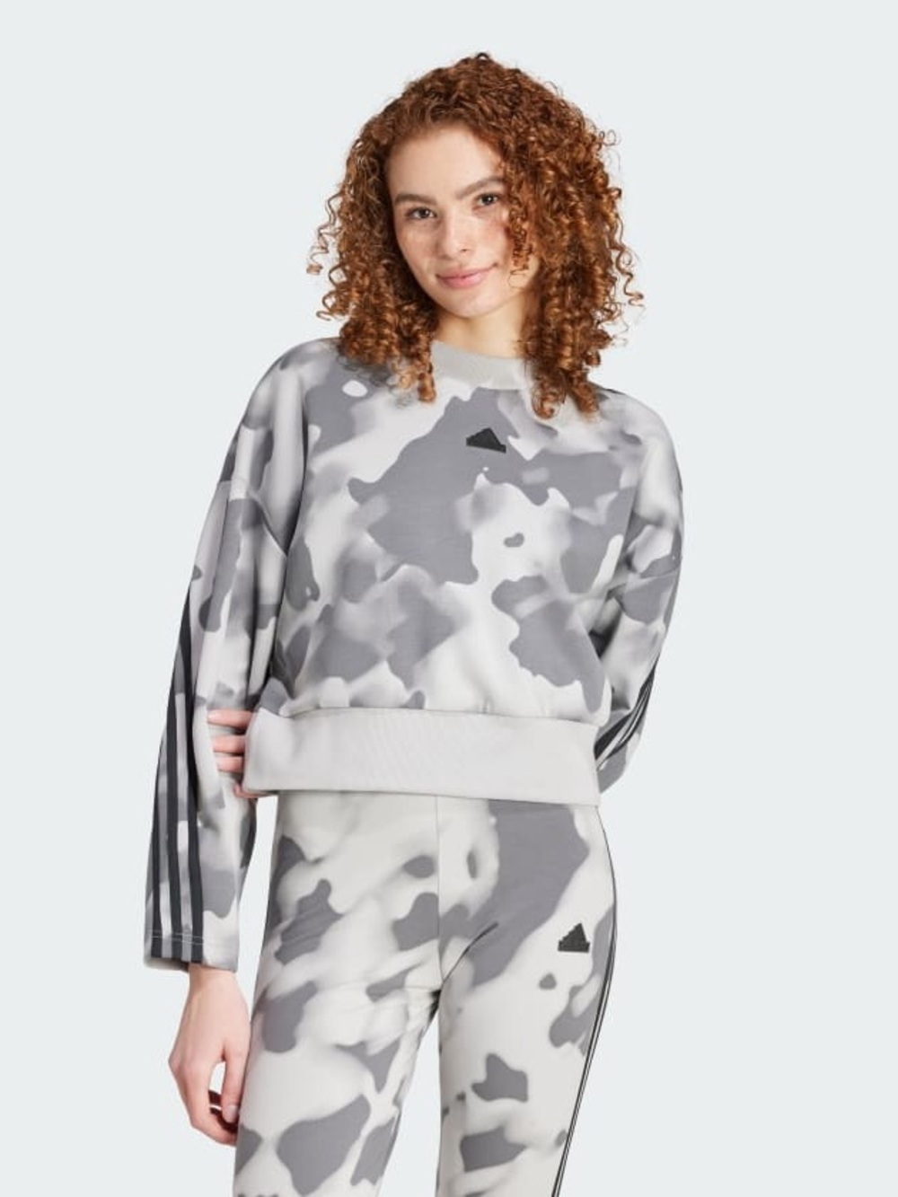 adidas Women’s Gray Camo Cropped Sweatshirt